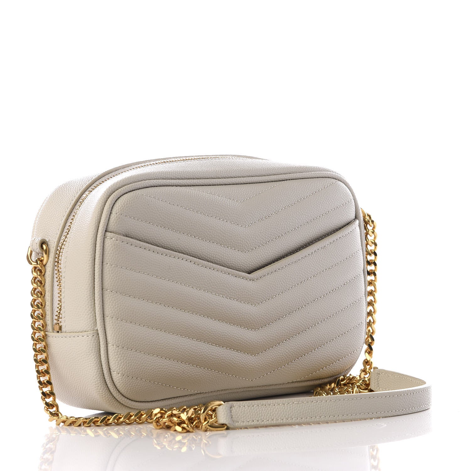 Saint Laurent Grain De Poudre Matelasse Monogram Mini Lou Camera Bag Crema Soft 2 of 8