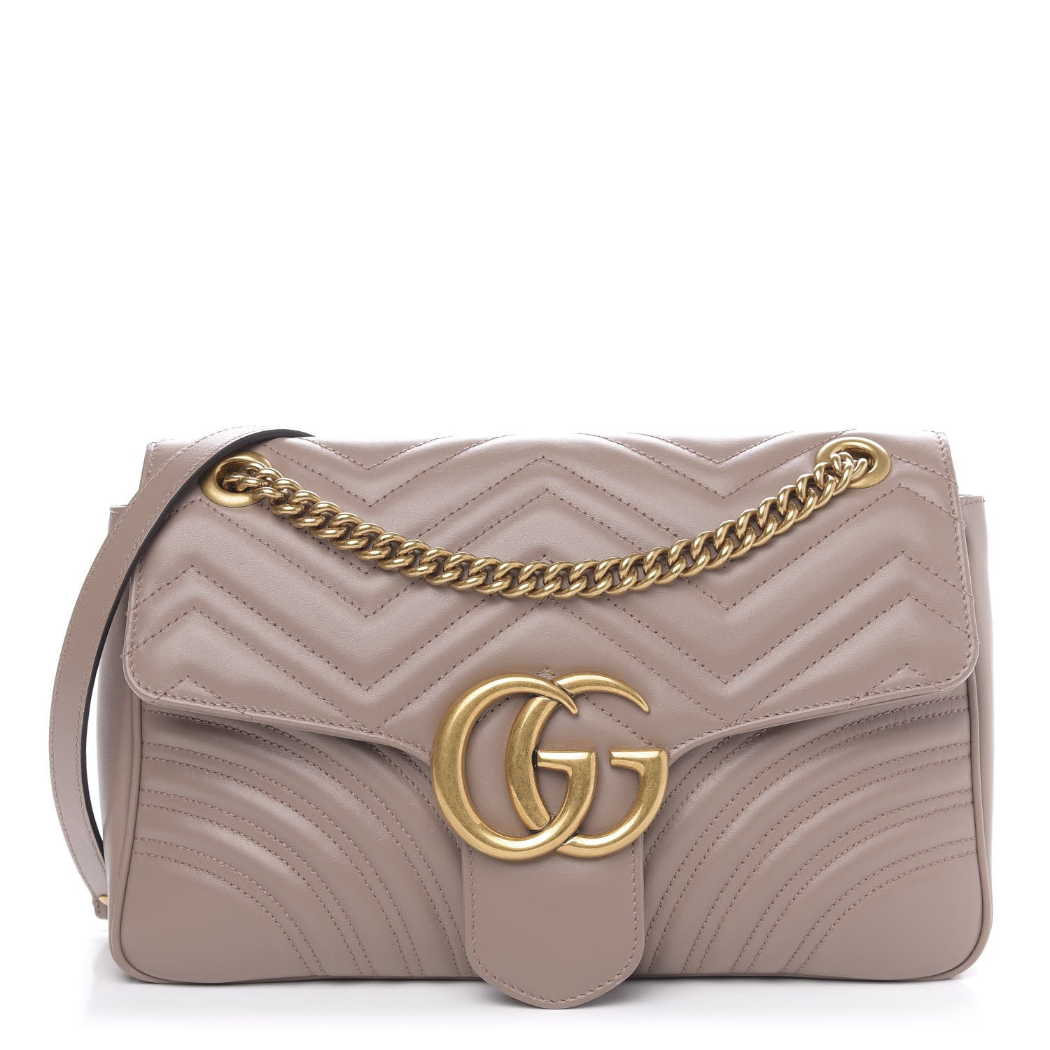 Gucci Calfskin Matelasse Medium GG Marmont Shoulder Bag Porcelain Rose 1 of 12