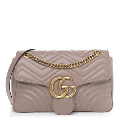 Gucci Calfskin Matelasse Medium GG Marmont Shoulder Bag Porcelain Rose 1 of 12