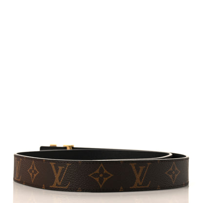 Louis Vuitton Calfskin Monogram 30mm LV Initiales Reversible Belt 80 32 Black 2 of 5