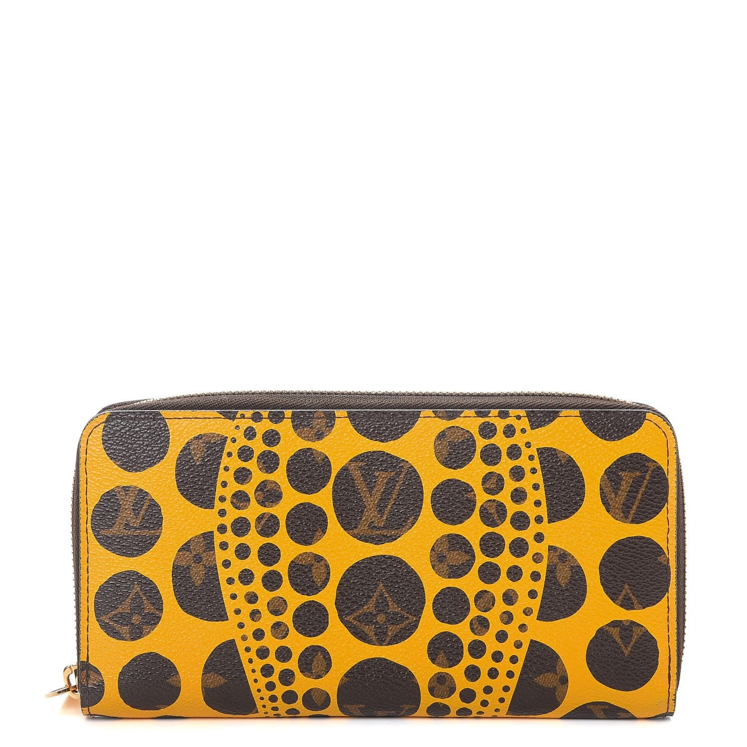 Louis Vuitton Monogram Kusama Pumpkin Dots Zippy Wallet Yellow 1 of 8