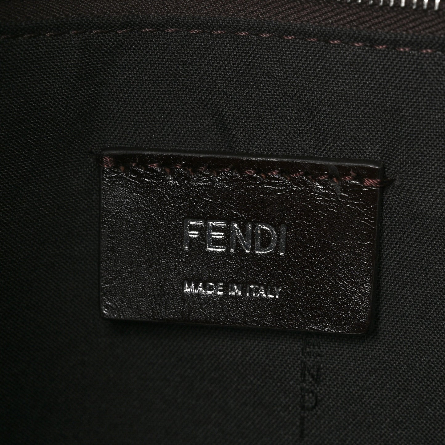 Glazed Fabric Vitello Cover FF 1974 Diagonal Bi-Color Vertical Tote Tobacco Moro Sand Black