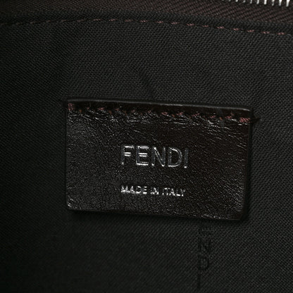 Fendi Glazed Fabric Vitello Cover FF 1974 Diagonal Bi-Color Vertical Tote Tobacco Moro Sand Black 6 of 10