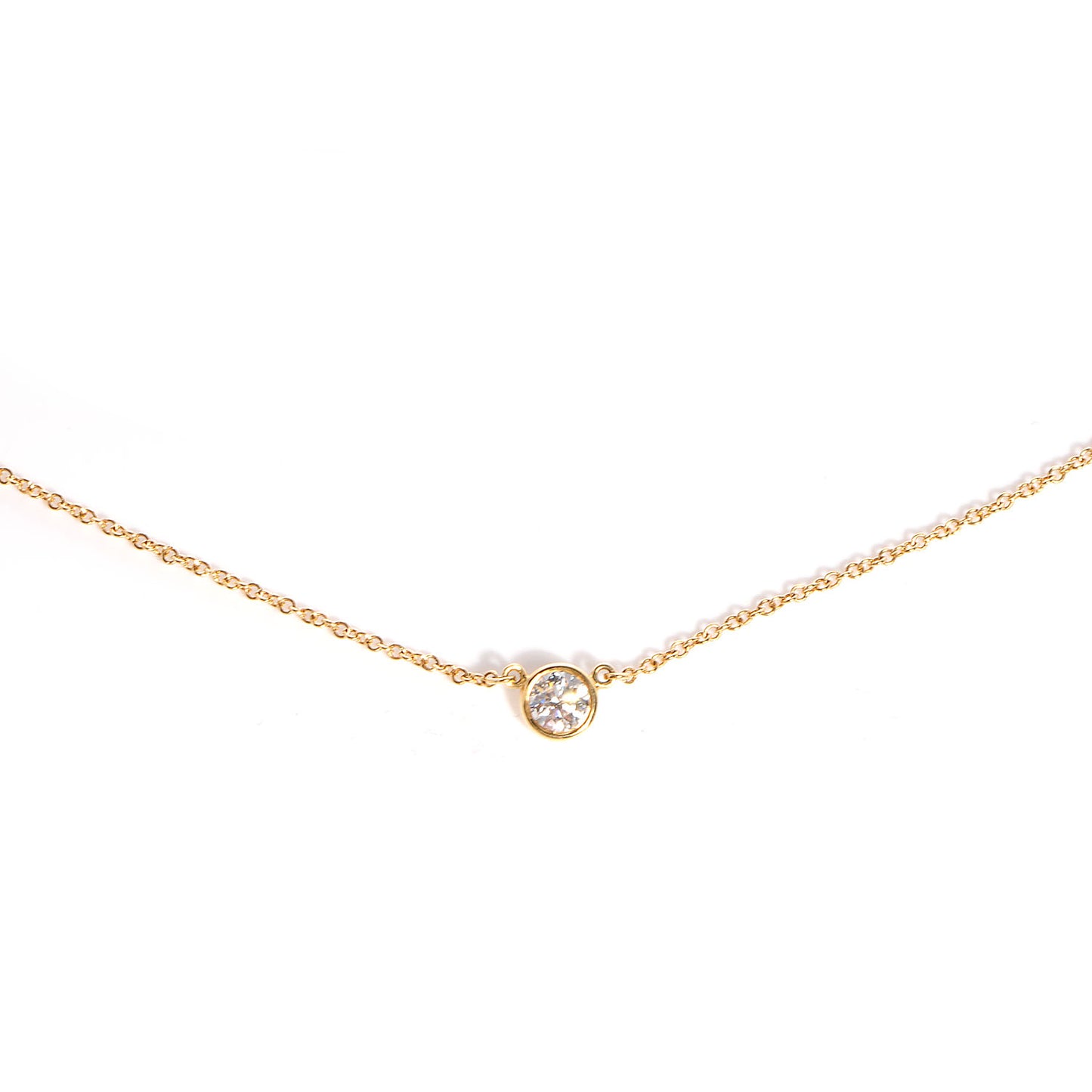 18K Yellow Gold Diamond .25ct Elsa Peretti Diamonds by the Yard Pendant Necklace