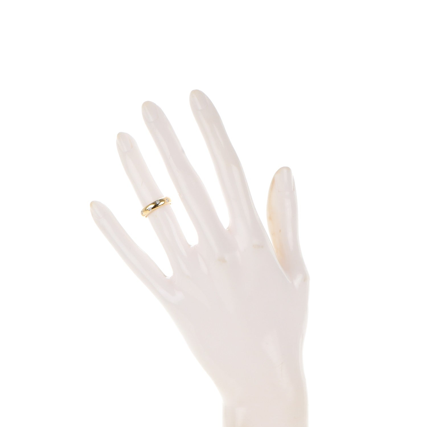 Tiffany 18K Yellow Gold Platinum Diamond 4mm Etoile Band Ring 48 4.5 2 of 4