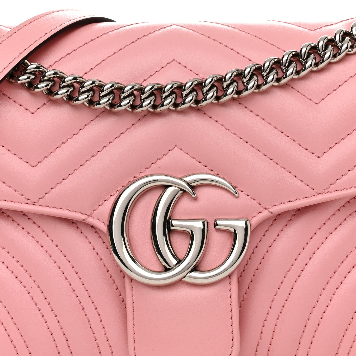 Gucci Calfskin Matelasse Small GG Marmont Shoulder Bag Wild Rose 8 of 11
