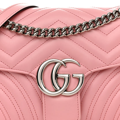 Gucci Calfskin Matelasse Small GG Marmont Shoulder Bag Wild Rose 8 of 11