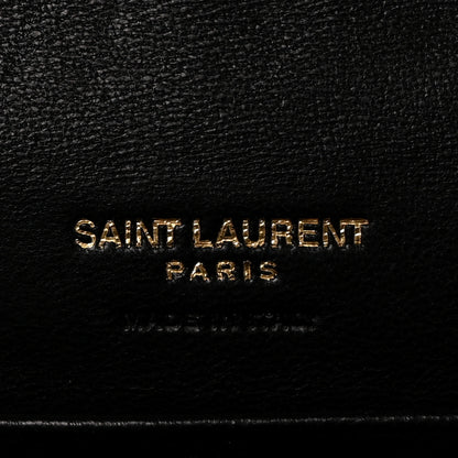 Saint Laurent Lambskin Matelasse Monogram Vicky Tri-Fold Wallet Black 6 of 9