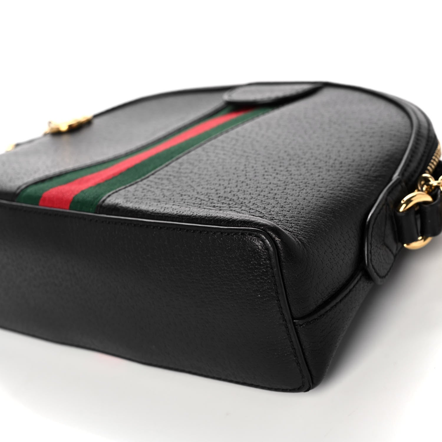 Gucci Calfskin GG Web Small Ophidia Dome Shoulder Bag Black 13 of 16