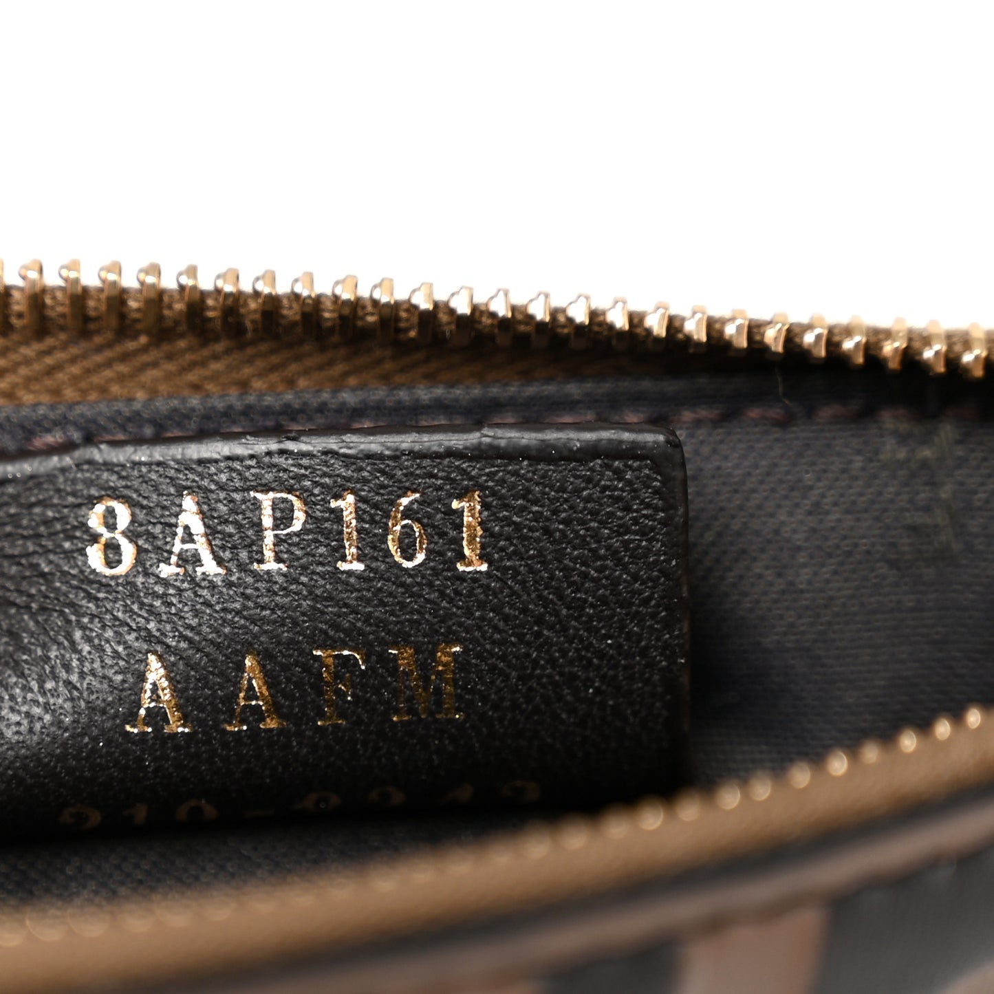 Vitello Soft F is Fendi Bi-Color FF 1974 Embossed Key Case Pouch Maya Black