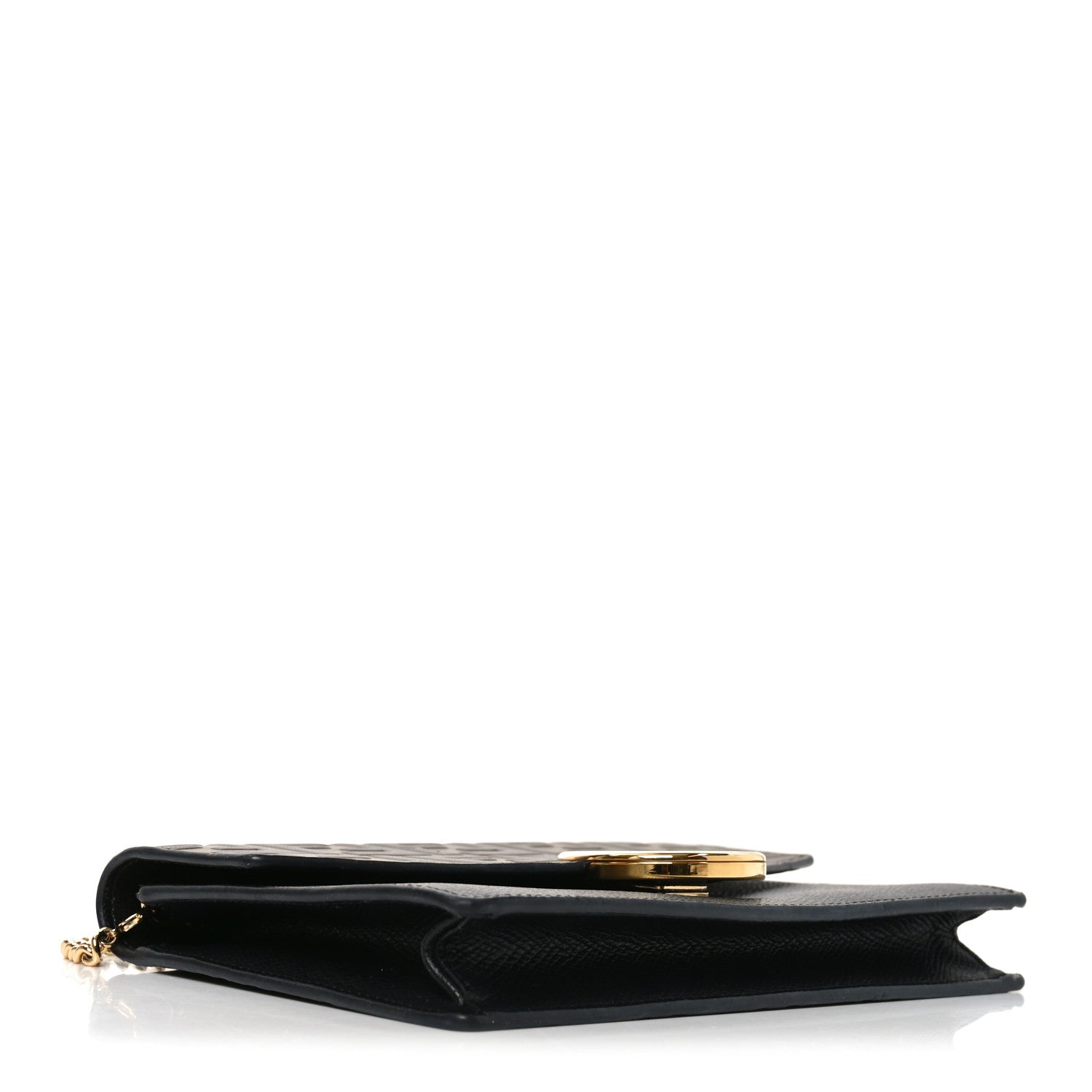 Fendi Vitello Cruise F is Fendi Bi-Color FF 1974 Embossed Medium Envelope Wallet On Chain Black Maya 4 of 10