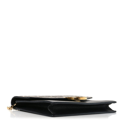 Fendi Vitello Cruise F is Fendi Bi-Color FF 1974 Embossed Medium Envelope Wallet On Chain Black Maya 4 of 10