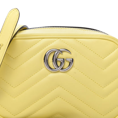 Gucci Calfskin Matelasse Mini GG Marmont Chain Shoulder Bag Banana 10 of 10