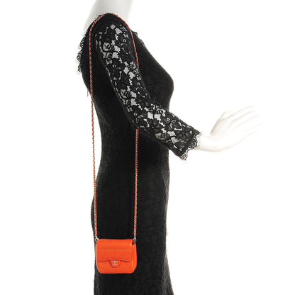 Chanel Lambskin Square Stitched Micro Flap Orange 2 of 10