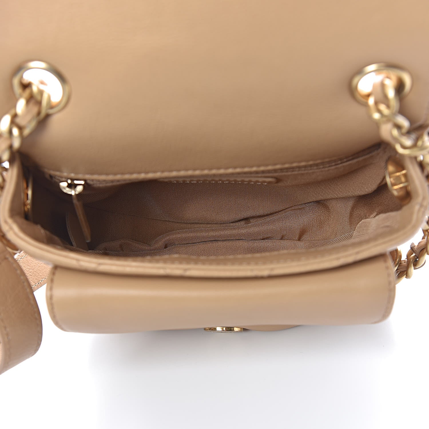 Chanel Calfskin Quilted Small Messenger Flap Beige 5 of 10