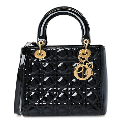 Christian Dior Patent Cannage Medium Lady Dior Black 1 of 9