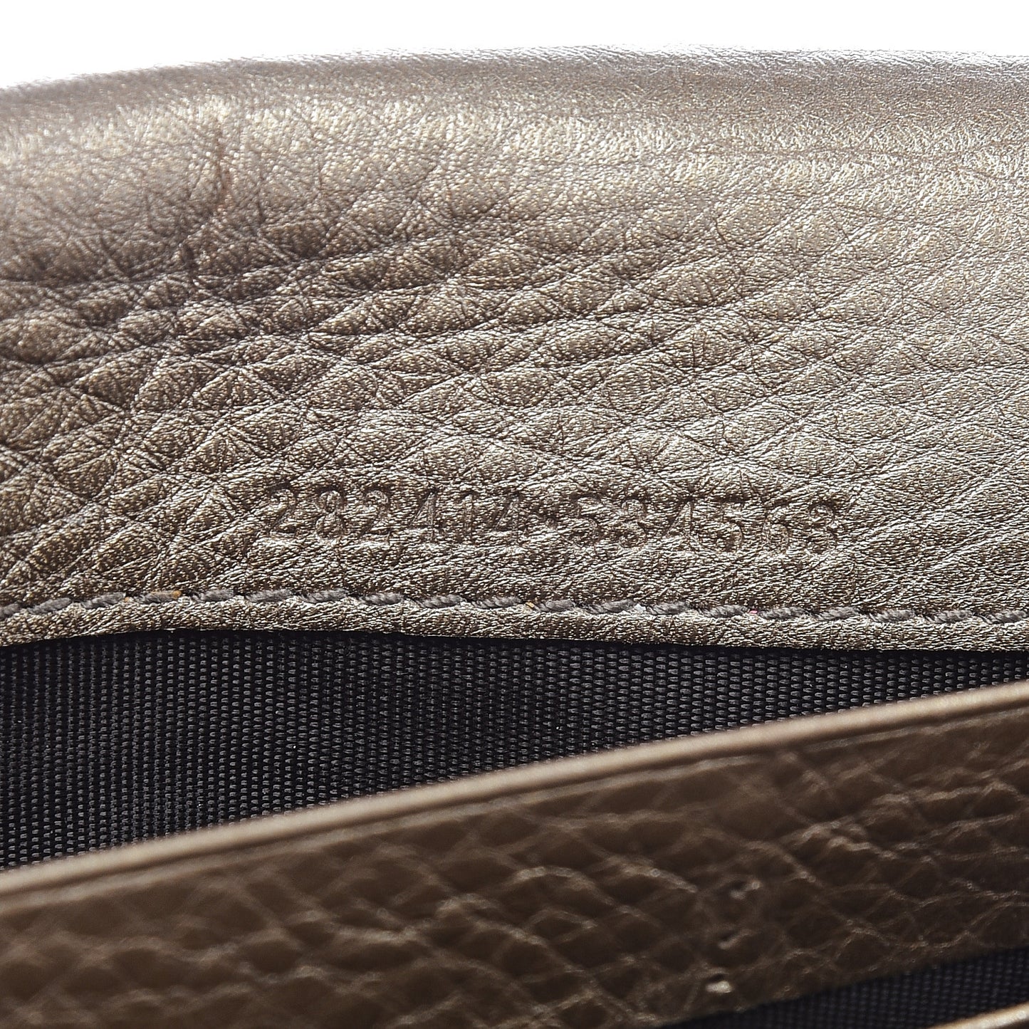 Metallic Pebbled Calfskin Large Soho Continental Wallet Golden Beige