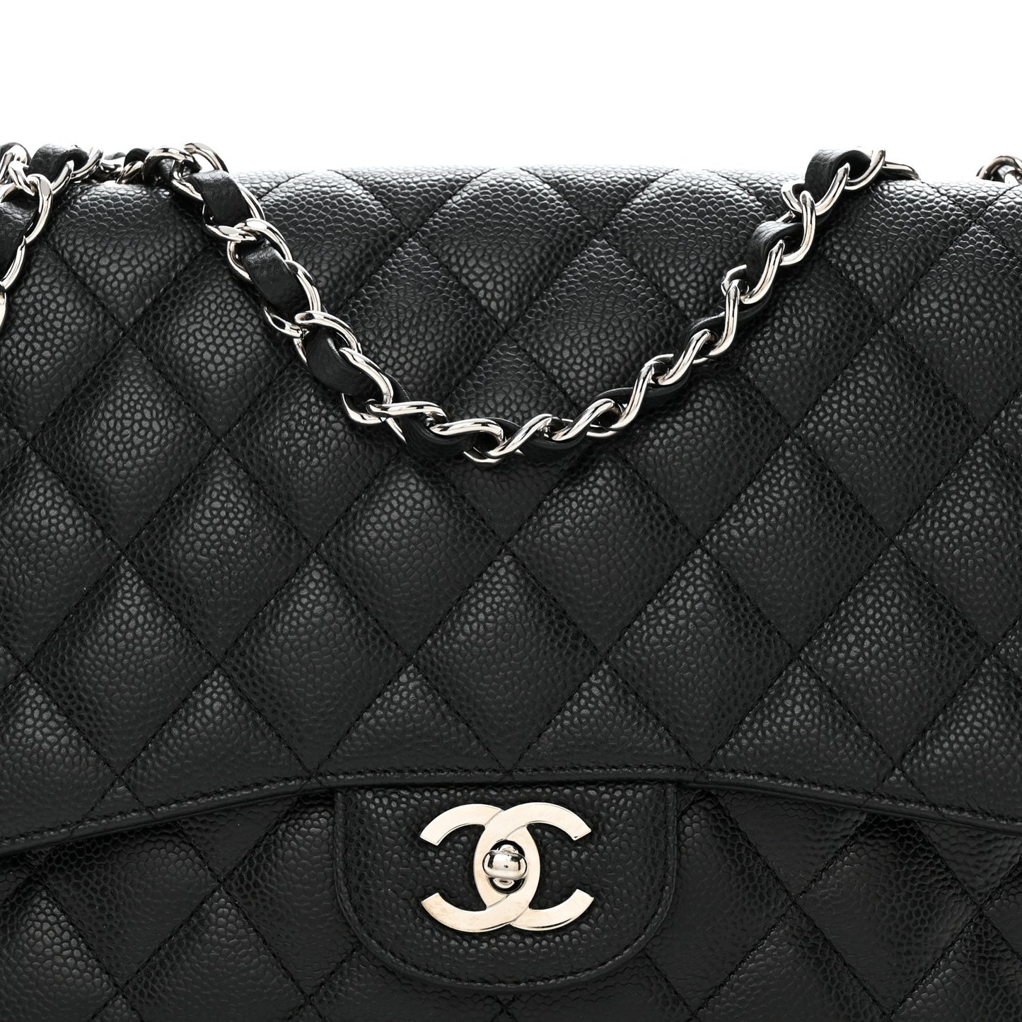 Caviar Quilted Jumbo Single Flap Black