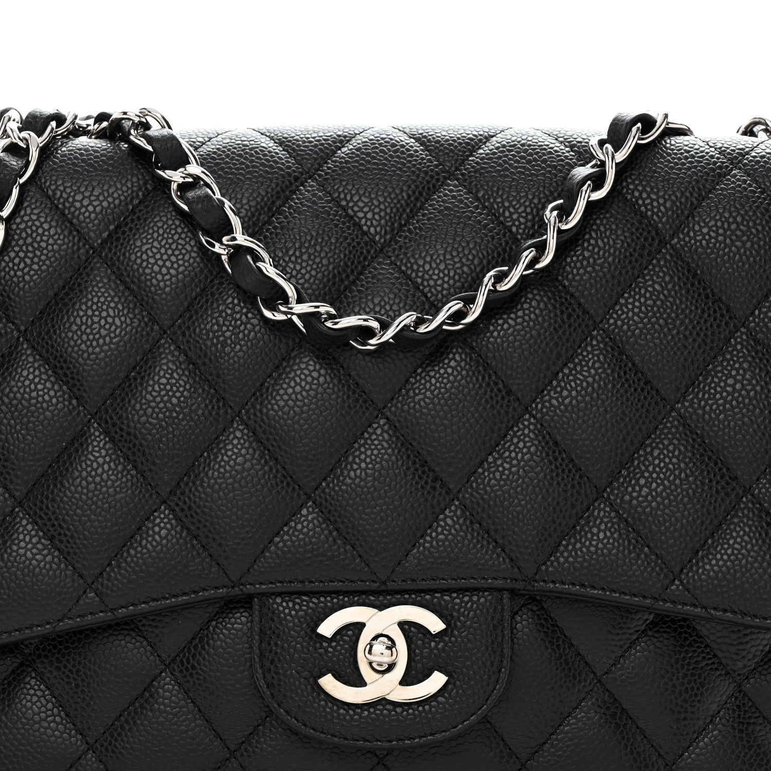 Chanel Caviar Quilted Jumbo Single Flap Black 8 of 10