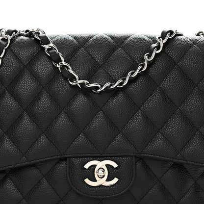 Chanel Caviar Quilted Jumbo Single Flap Black 8 of 10