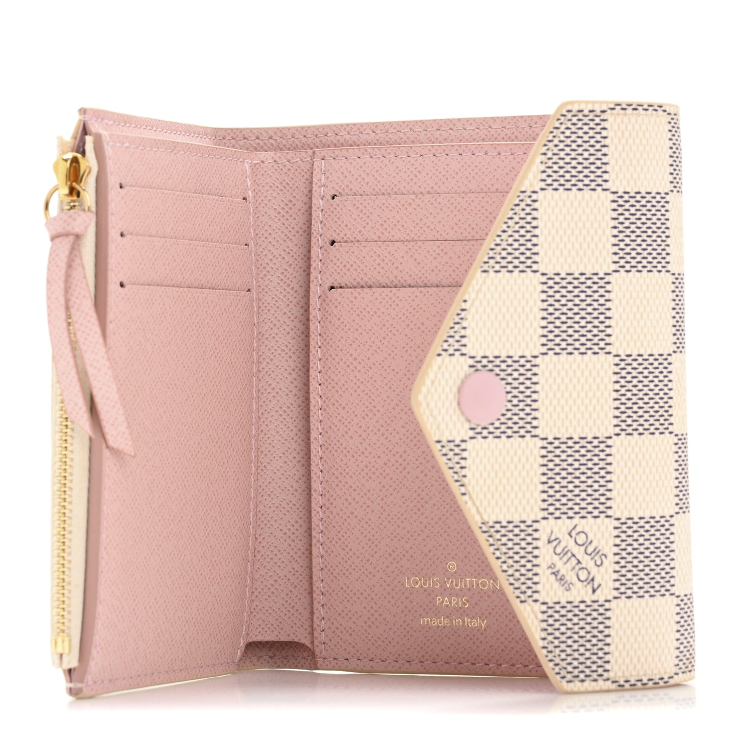 Damier Azur Victorine Wallet Rose Ballerine