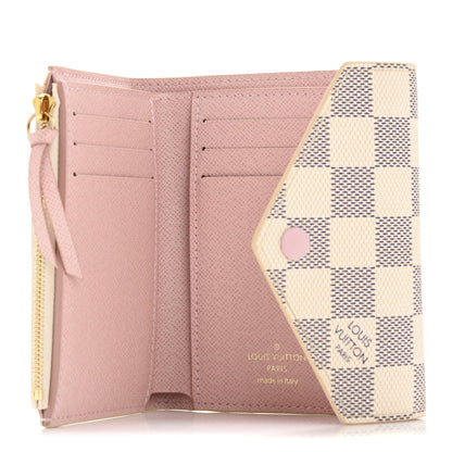 Louis Vuitton Damier Azur Victorine Wallet Rose Ballerine 5 of 8