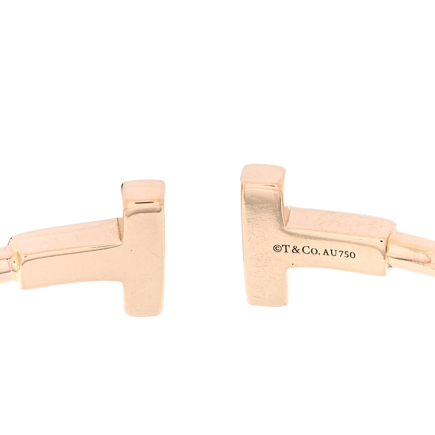 18K Rose Gold Diamond T Wire Bracelet
