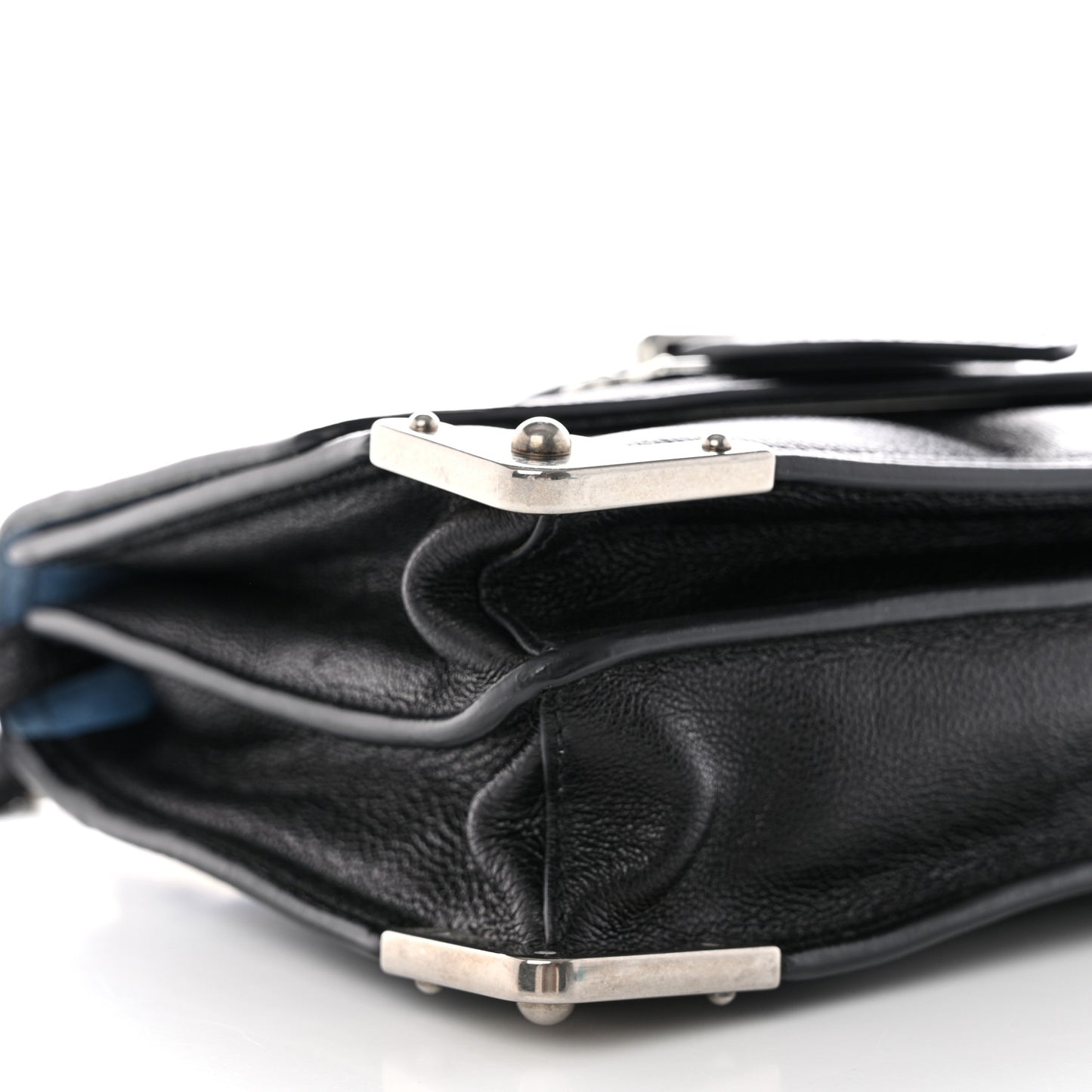 Glace Calf Large Soft Cahier Bag Black Astrale
