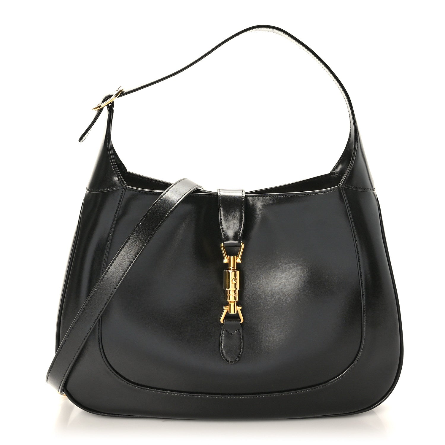 Gucci Boarded Dyana Lux Calfskin Medium Jackie 1961 Hobo Black 1 of 9