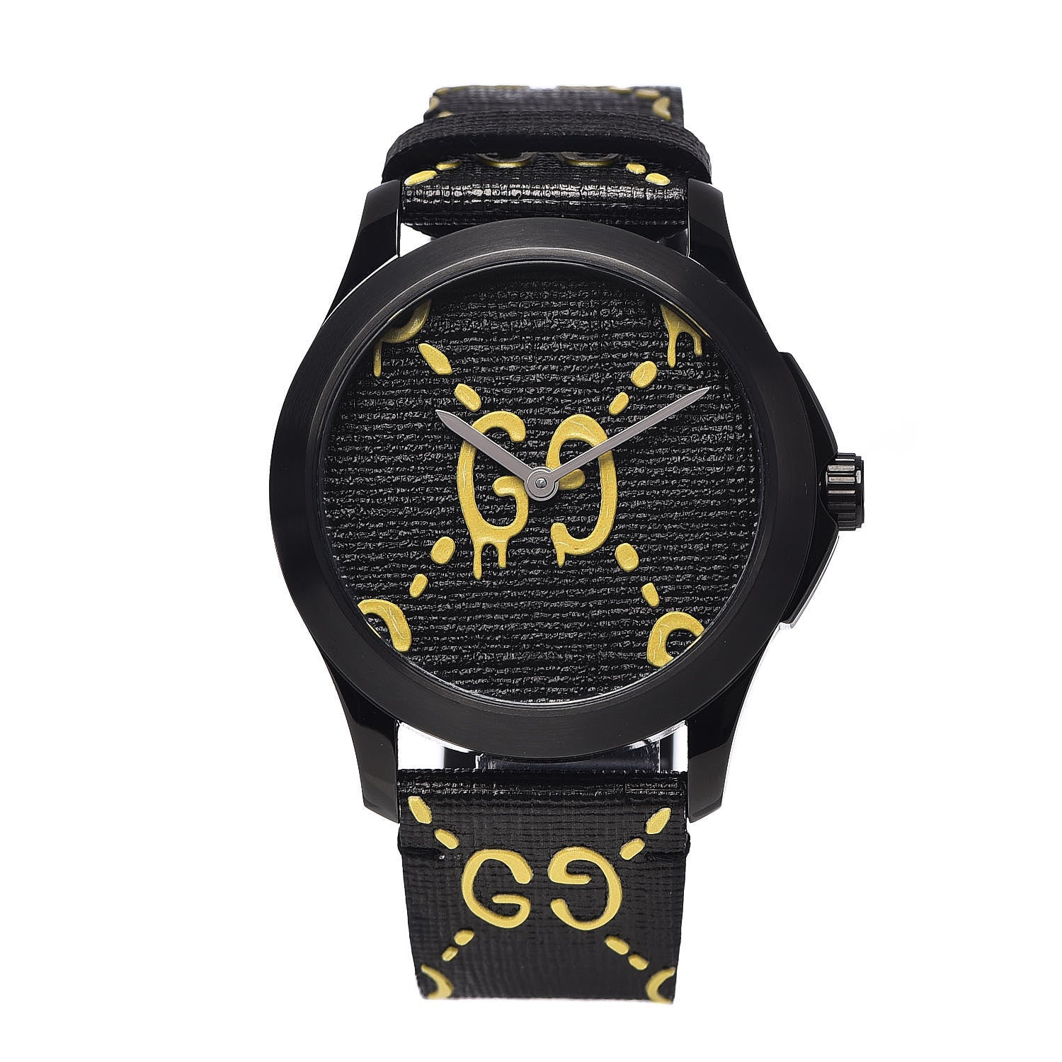 Gucci PVD Stainless Steel Canvas 38mm G-Timeless GucciGhost Quartz Watch Black 1 of 8