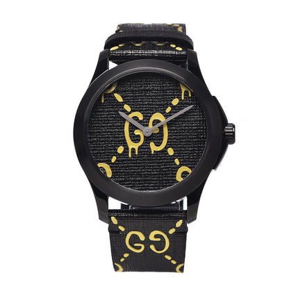 Gucci PVD Stainless Steel Canvas 38mm G-Timeless GucciGhost Quartz Watch Black 1 of 8