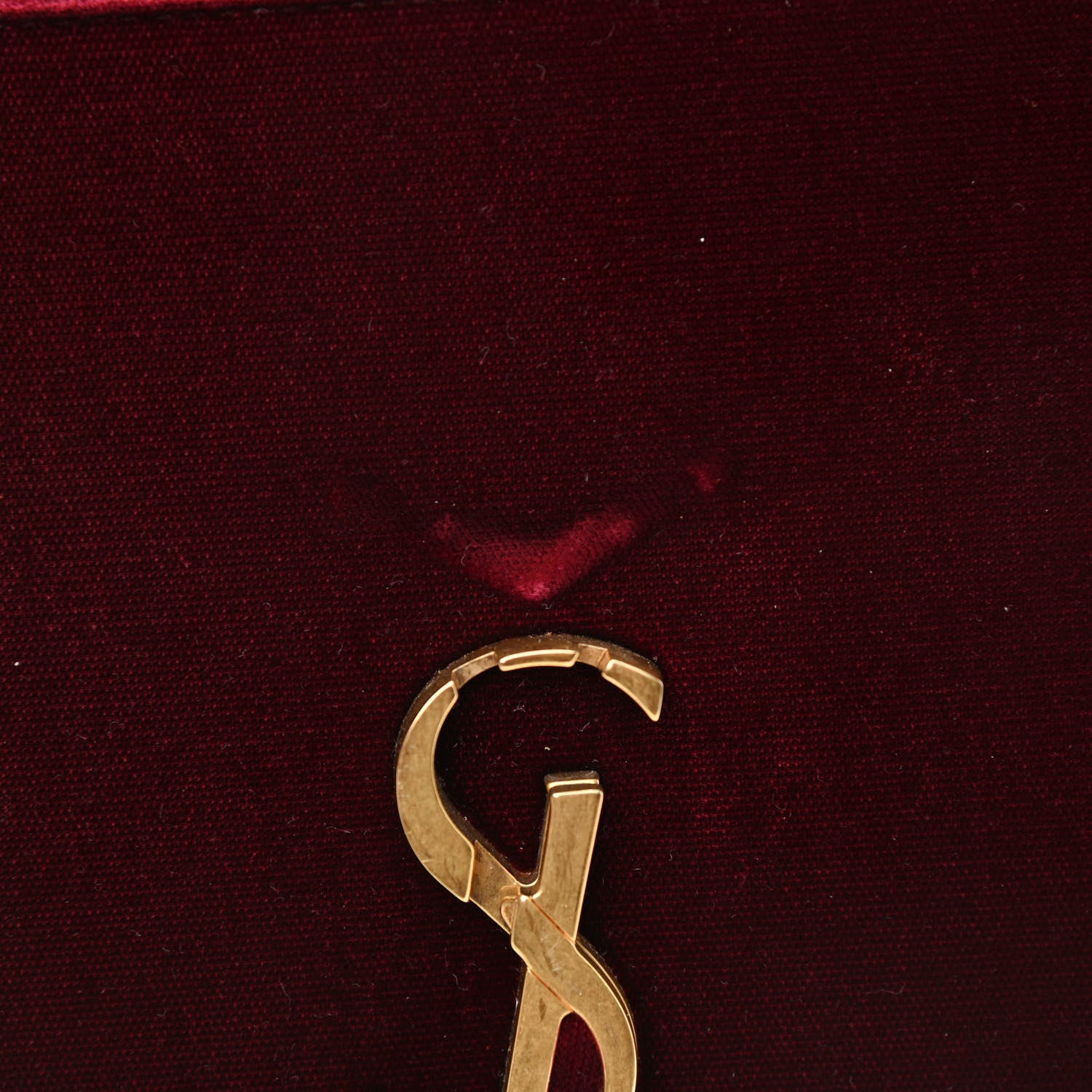 Saint Laurent Velvet Monogram Cassandra Clasp Bag Burgundy 13 of 13