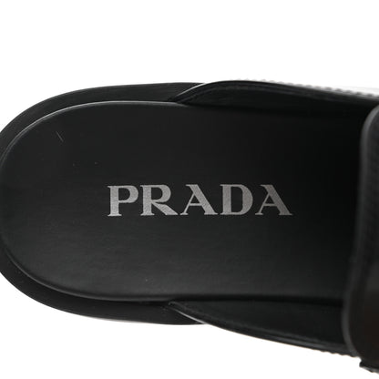 Prada Spazzolato Triangle 40mm Loafer Mules 38 Black 8 of 10