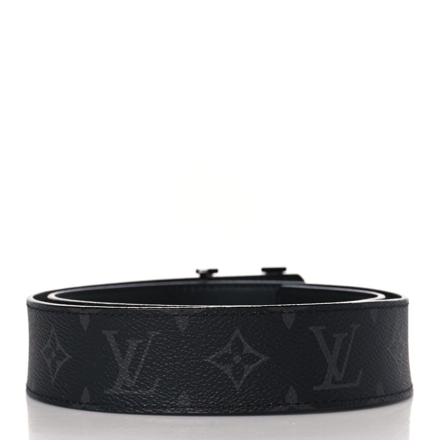 Louis Vuitton Monogram Eclipse Taigarama 40mm LV Initiales Reversible Belt 80 32 Black 2 of 7