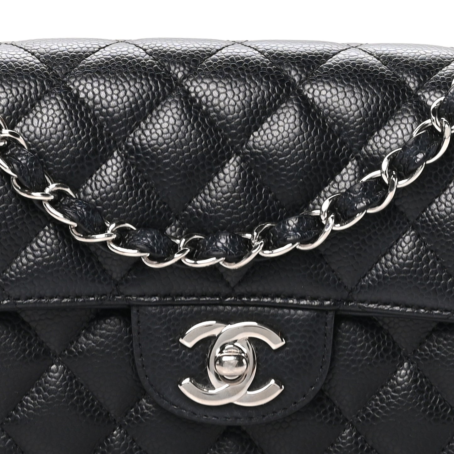 Caviar Quilted East West Flap Black