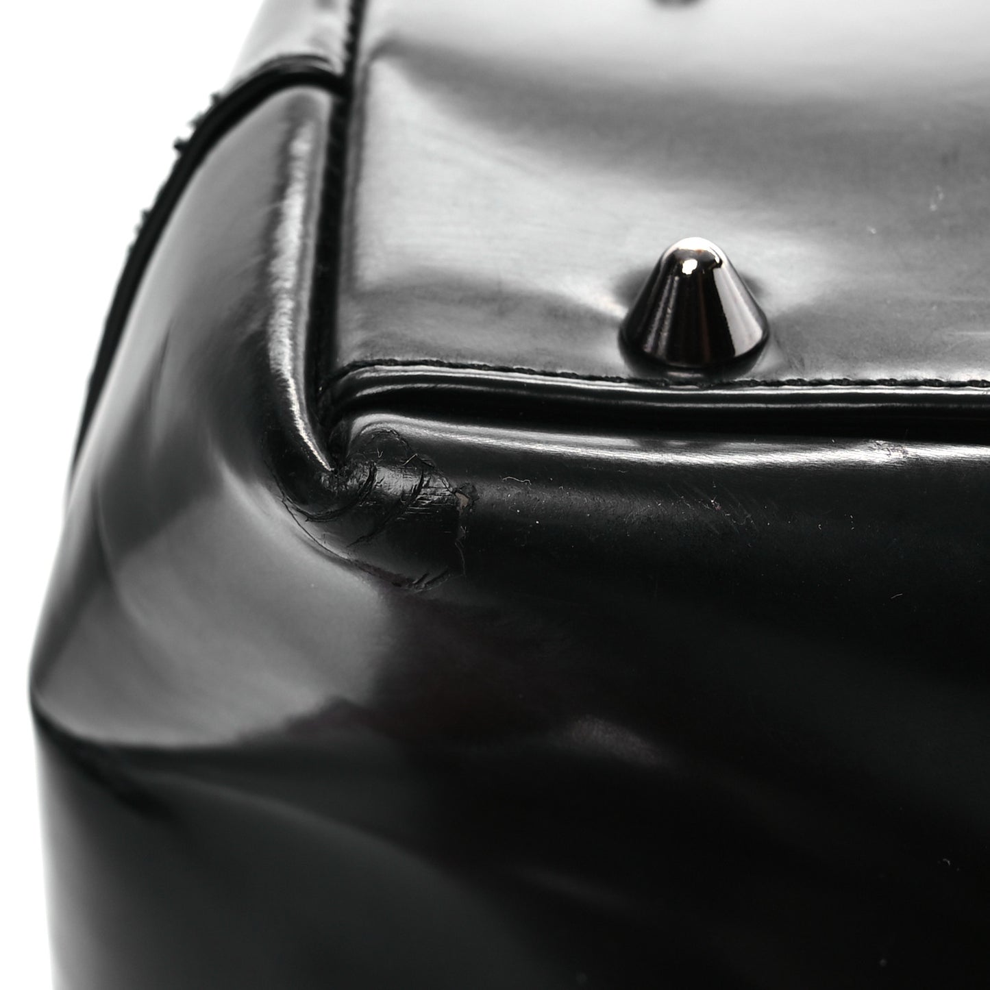 Glazed Calfskin Large Lady Dior Tote Black