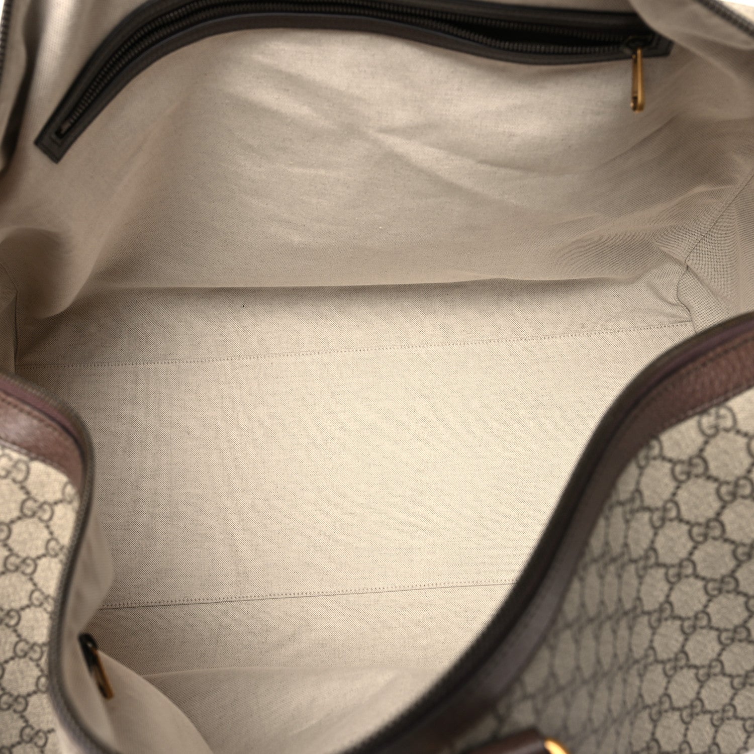 Gucci GG Supreme Monogram Textured Dollar Calfskin Web Large Savoy Duffle Bag Beige Ebony New Acero 4 of 13