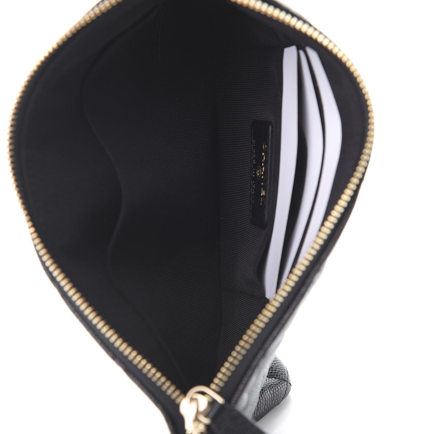 Caviar Quilted Small French New Wave CC Pouch Black