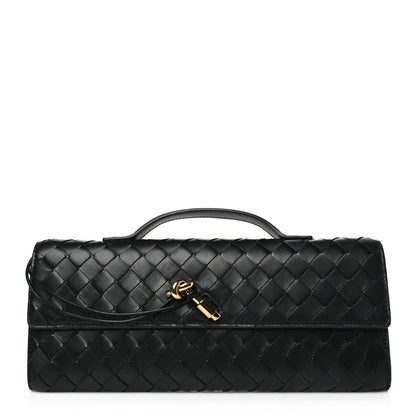 Bottega Veneta Nappa Intrecciato Long Andiamo Top Handle Clutch Black 1 of 9