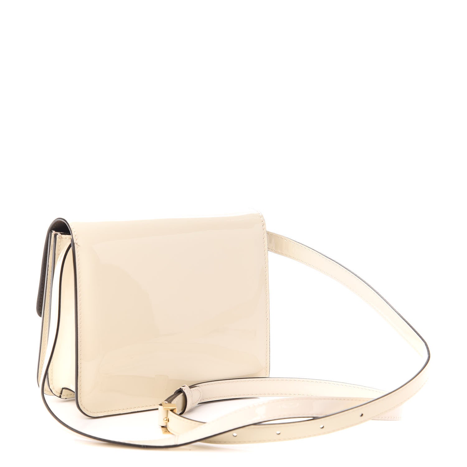 Fendi Vitello Vernice Mou Karligraphy Crossbody Bag Latte 3 of 8