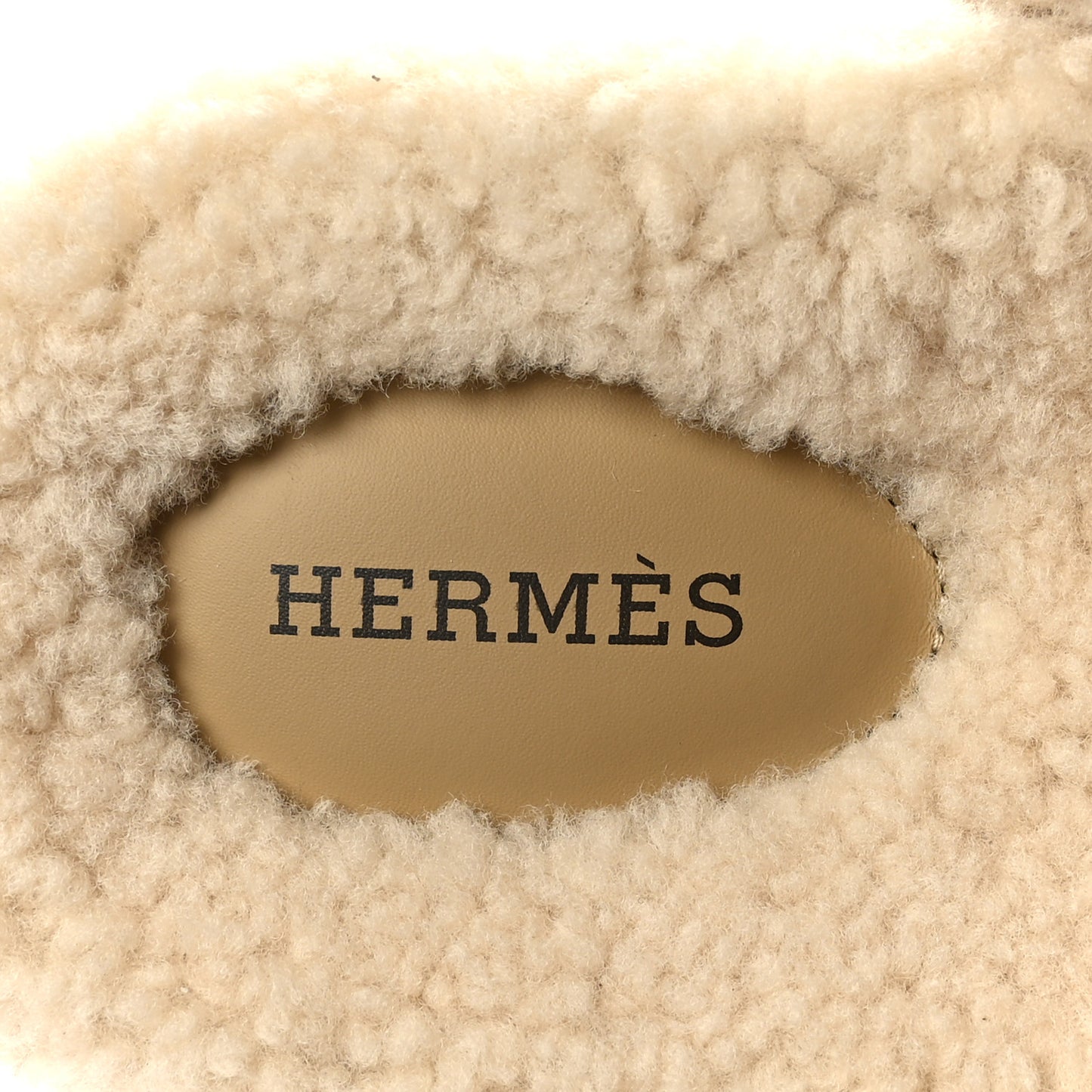 Suede Goatskin Woolskin Womens Chypre Sandals 37.5 Beige Albatre