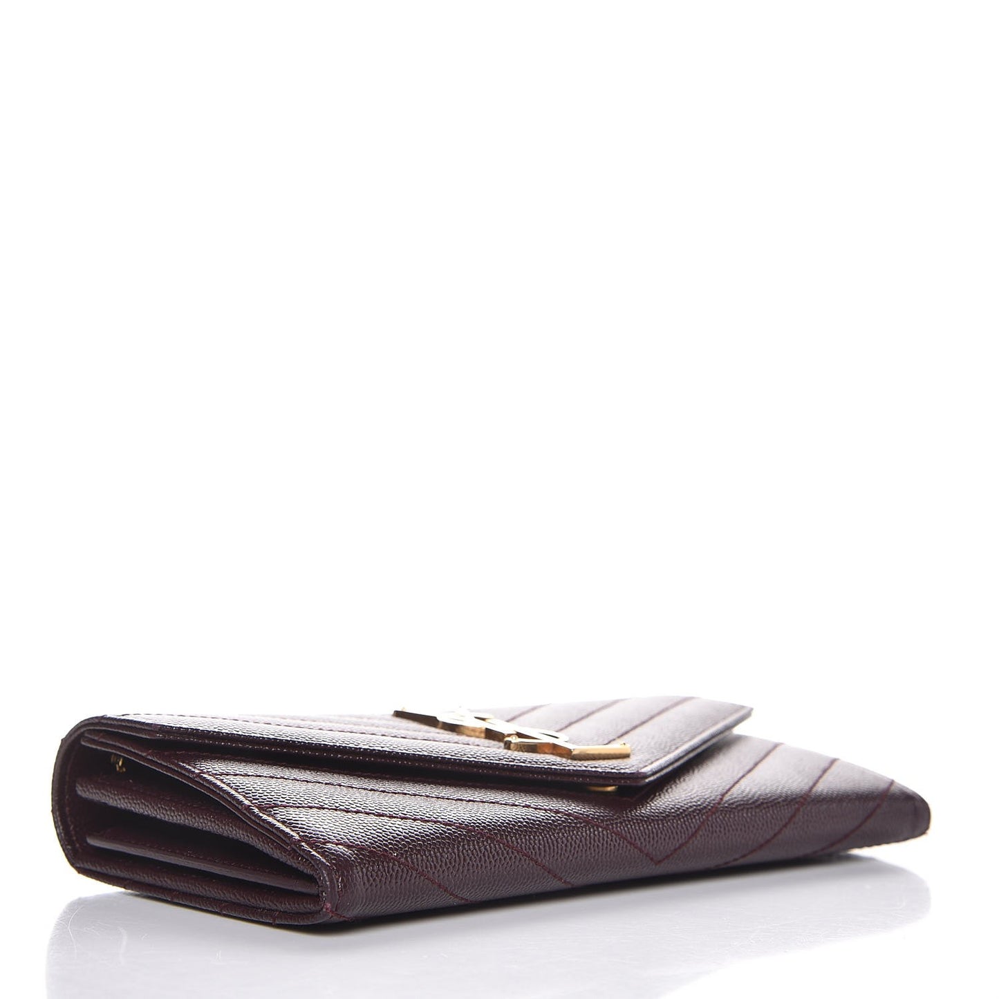 Grain De Poudre Matelasse Chevron Monogram Flap Wallet Amaranto