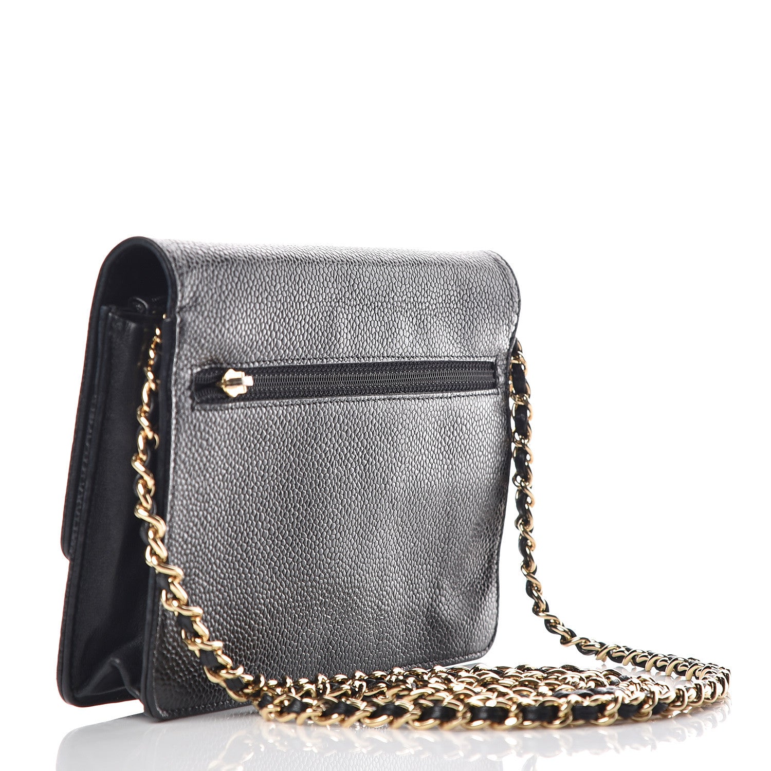 Chanel Caviar Timeless CC Wallet On Chain WOC Black 3 of 11