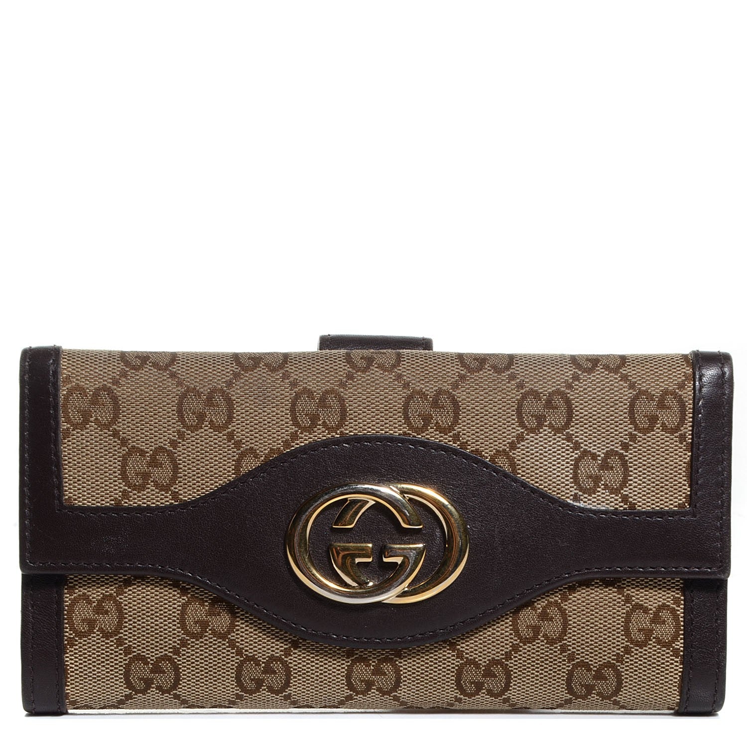 Gucci Monogram Margaux Calfskin Sukey Continental Organizer Wallet Beige Ebony Cocoa 1 of 7