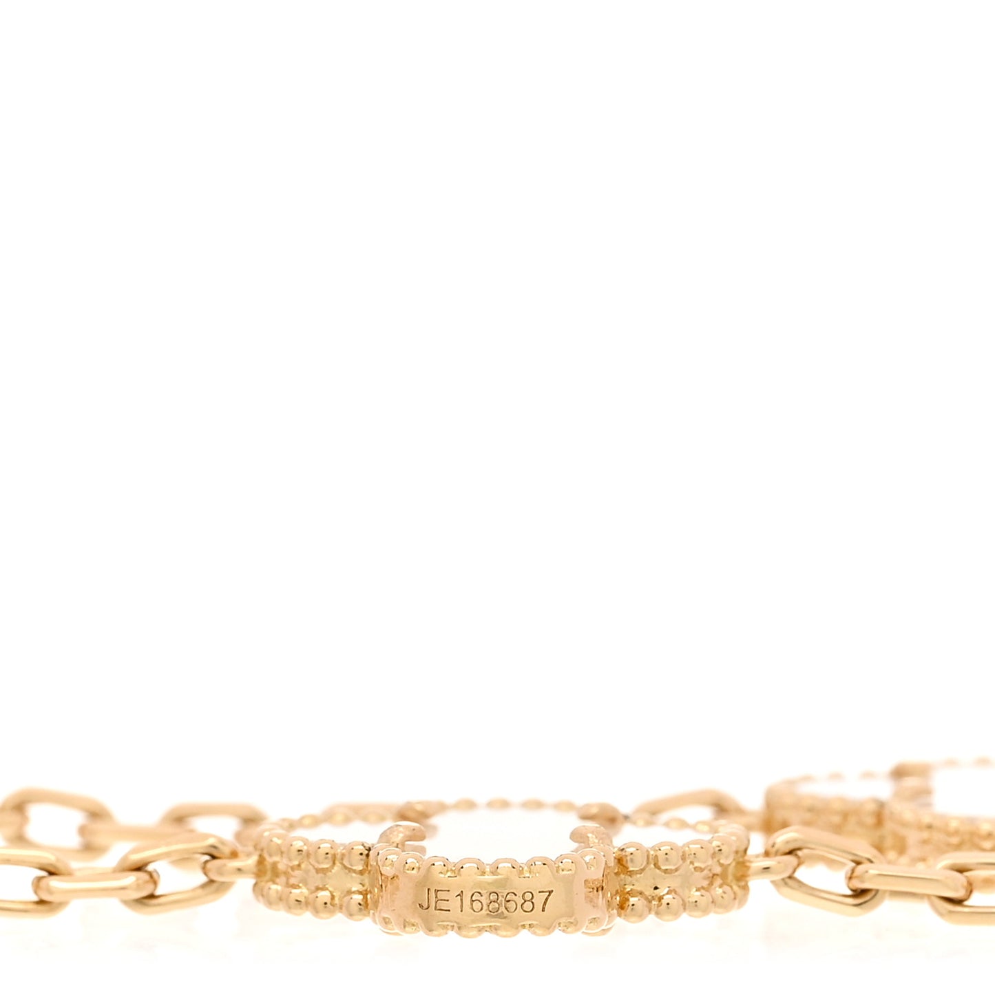 18K Yellow Gold Mother of Pearl 5 Motifs Vintage Alhambra Bracelet
