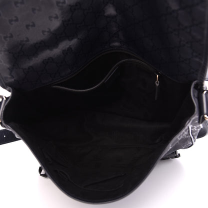 Gucci Imprime Monogram Medium Double Buckle Flap Messenger Bag Navy 4 of 9