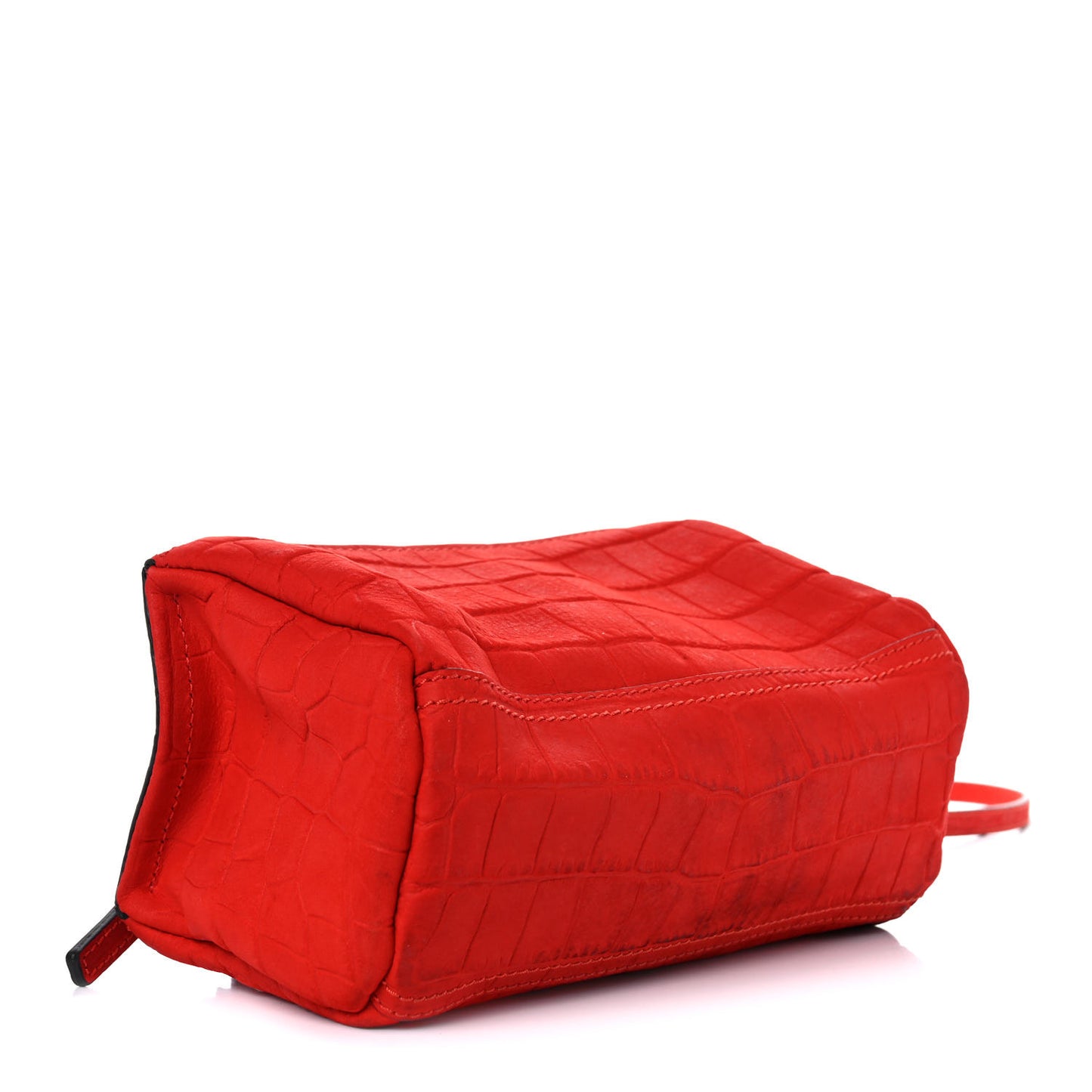 Calfskin Crocodile Embossed Mini Pandora Red