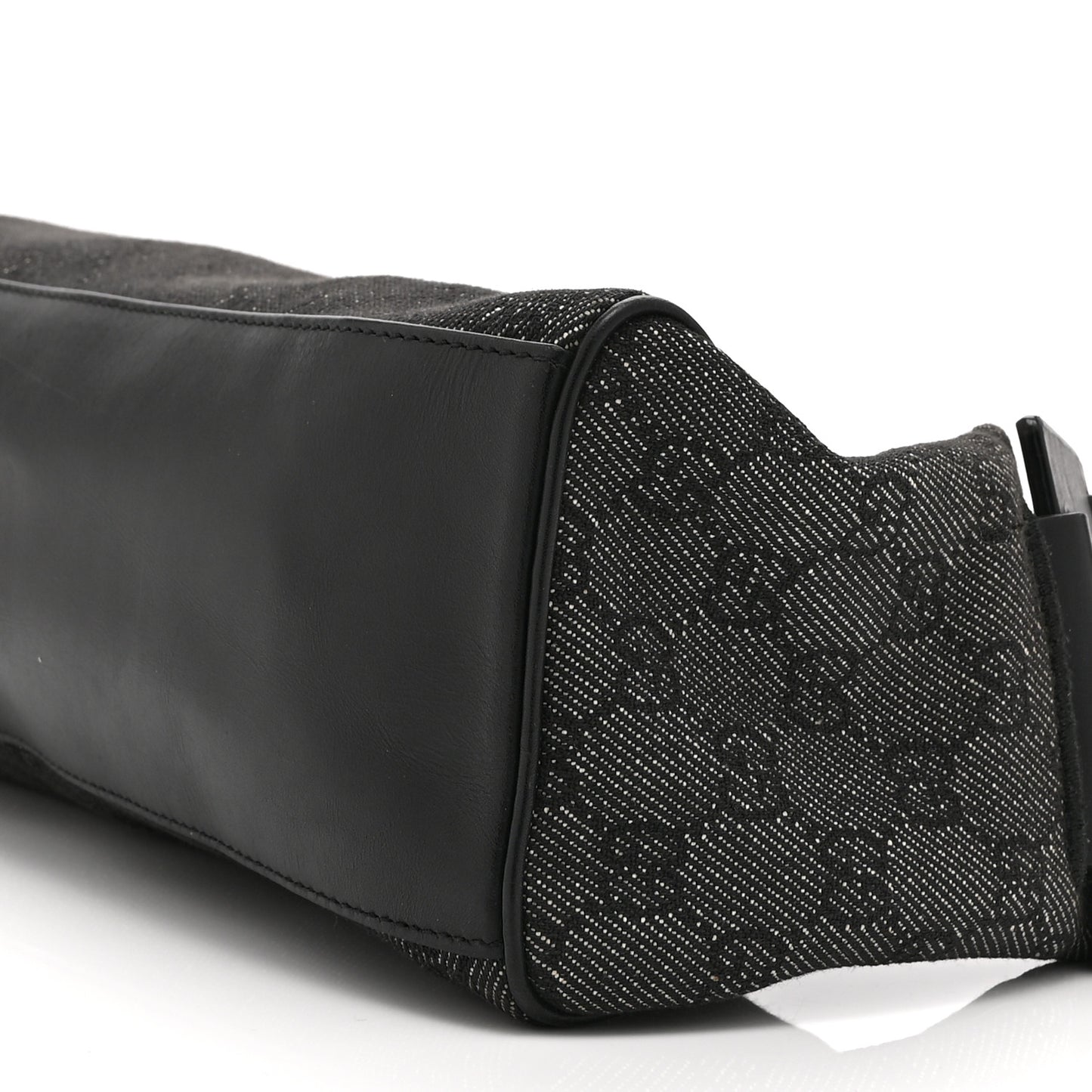 Denim Monogram GG Signature Shoulder Bag Black