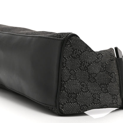 Gucci Denim Monogram GG Signature Shoulder Bag Black 10 of 10