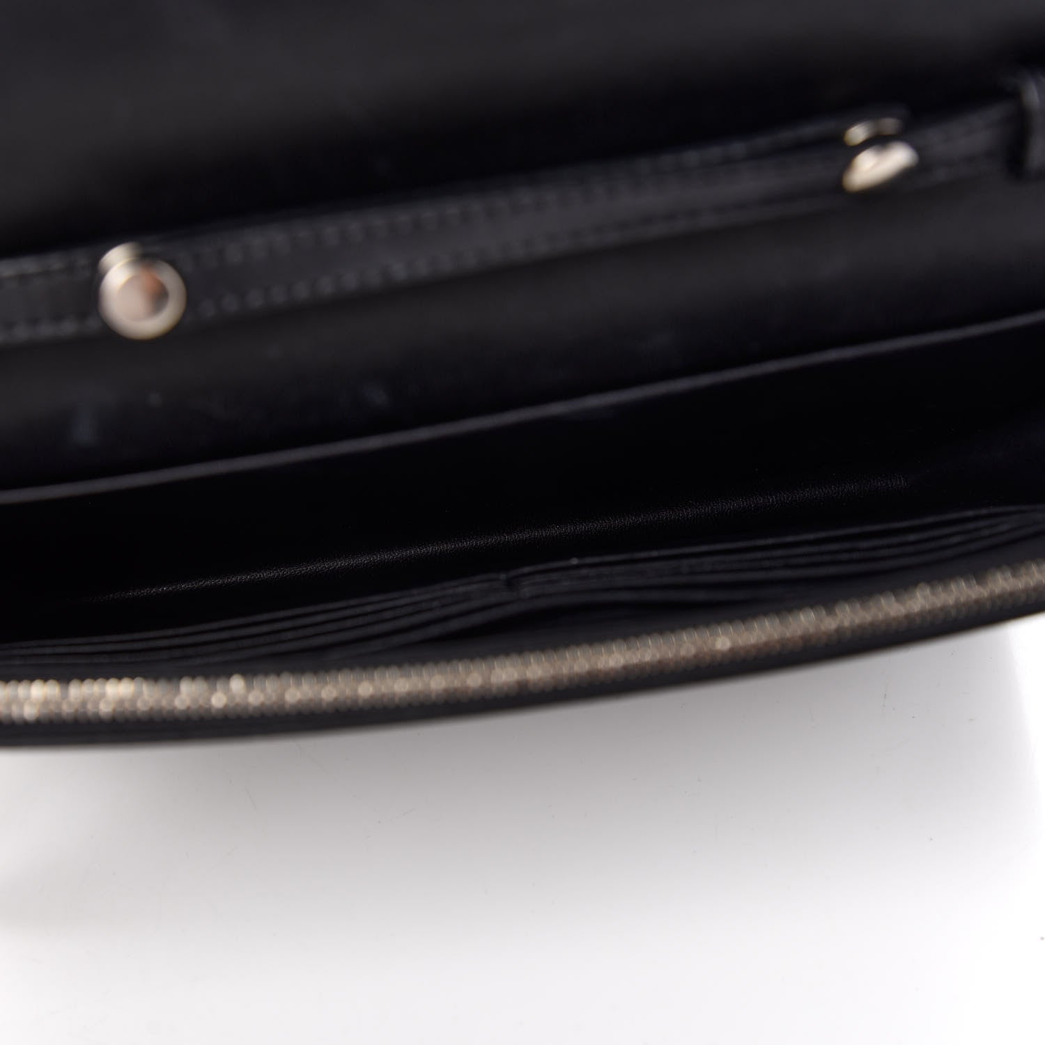 Celine Smooth Lambskin Frame Evening Chain Clutch Black White 5 of 13